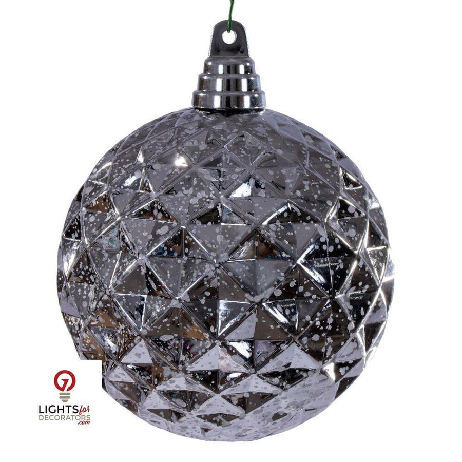4.75" Diamond Mercury Ornament - Silver - Set of 4 Silver