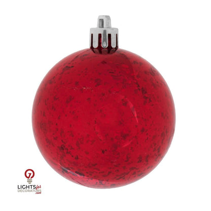 4.75" Shiny Mercury Ball Ornament - Red - Set of 4 Red — view 1