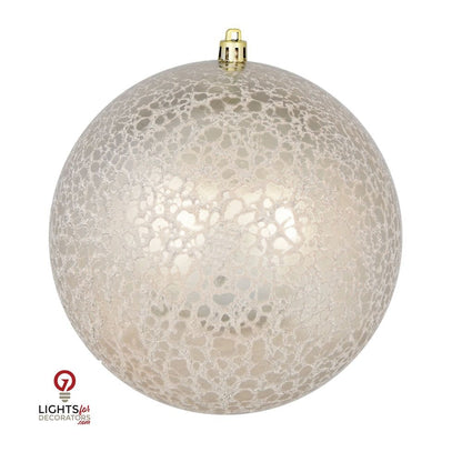 4" Crackle Ball Ornament - Champagne - Set of 6 Champagne — view 1