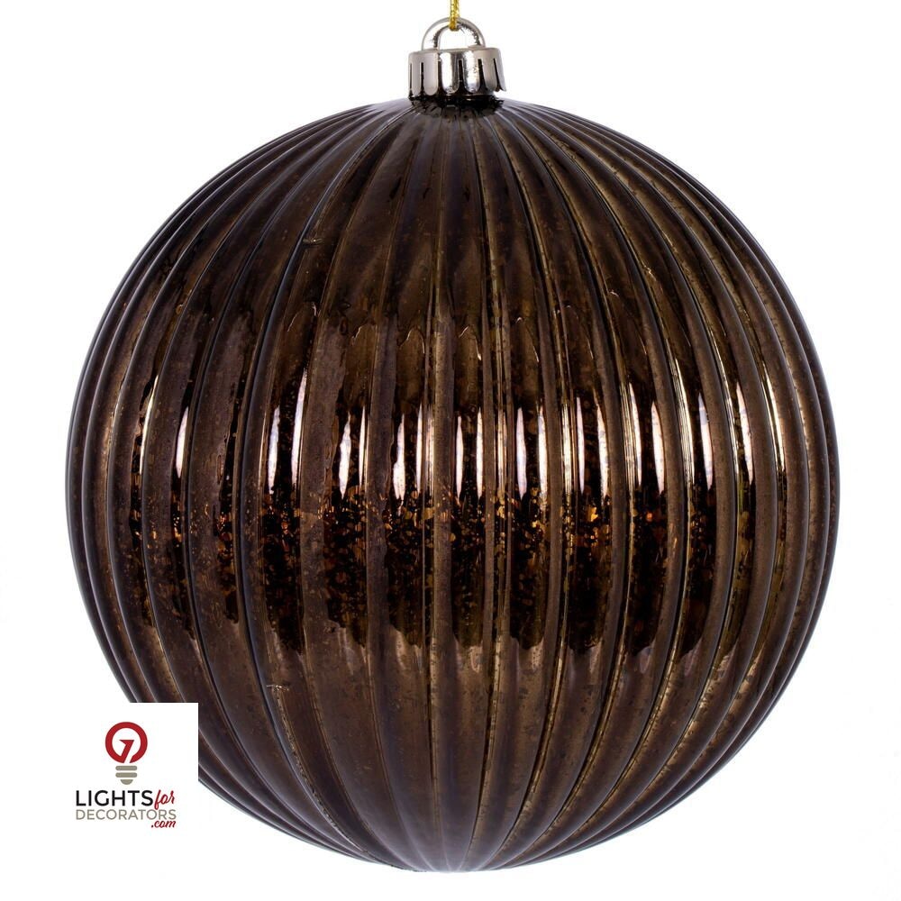 4" Mercury Lined Ball Ornament - Chocolate - Set of 6 Chocolate — view 1