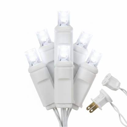 Pure White 5MM LED Light Set - 70 Lights - 4" Spacing - White Wire Pure White- 70 Ct - 4"- White — view 1