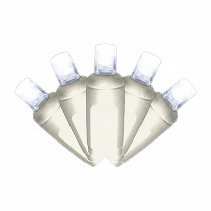 Pure White 5MM LED Light Set - 70 Lights - 4" Spacing - White Wire Pure White- 70 Ct - 4"- White — view 2