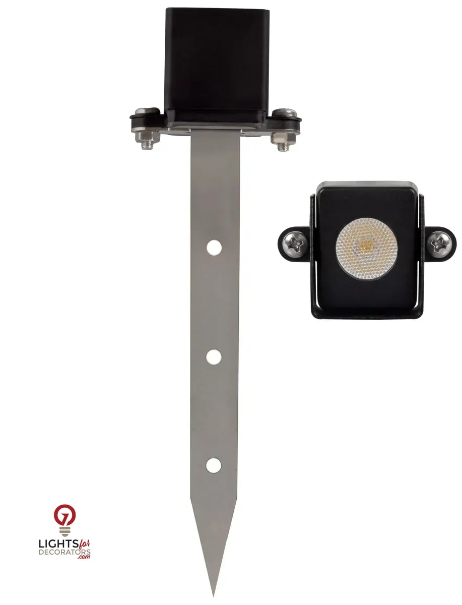 Brass RGB-WW Bluetooth LED Mini Stake Light, Brass Black, 1W-2W LED — view 2