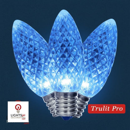 Pink LED C9 - TruLit Pro Faceted Bulb - Steady Pink — view 1