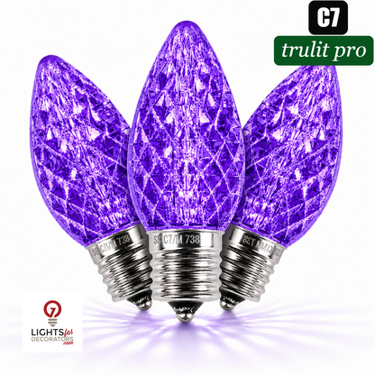 Purple LED C7 - TruLit Pro Faceted LED Bulb - Steady Purple — view 2
