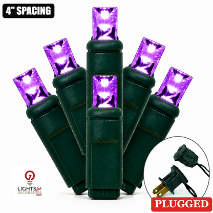 Purple 5MM LED Light Set - 70 Lights - 4" Spacing - Green Wire Purple- 70 Ct - 4"- Green — view 1