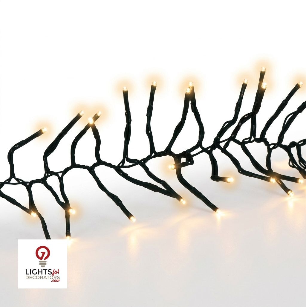 Warm White 5MM Cluster LED Light Set - 500 Lights - 12.3' - Green Wire Warm White - 500 Ct / 12.3'- Green — view 1