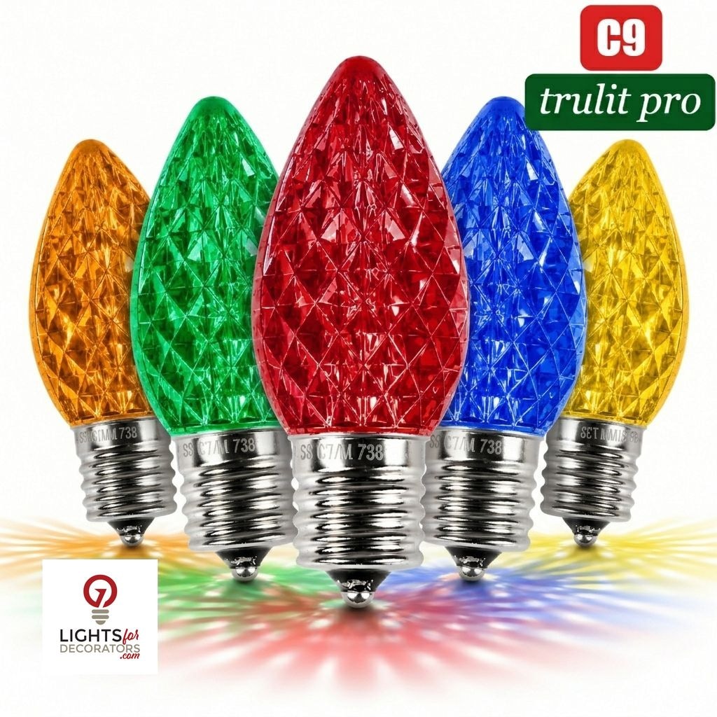 Multi Colored LED C9 - TruLit Pro Faceted Bulb - Steady Multi Colored — view 1