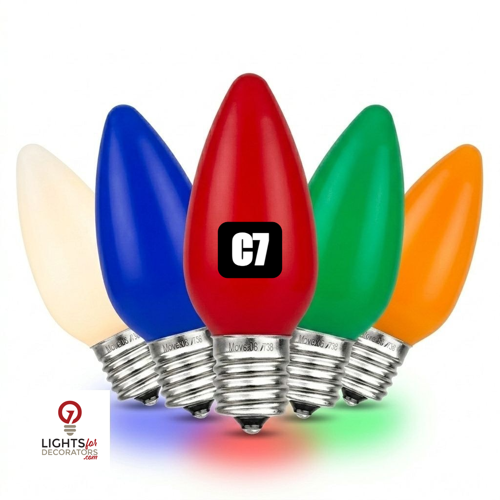 Multi Colored LED C7 - LegacyPro Opaque C7 Filament Bulb Opaque Multi — view 4