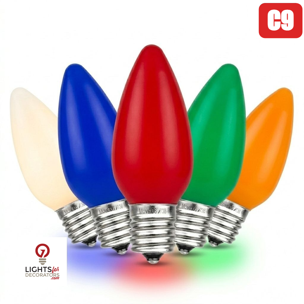 LED C9 SMD Bulb - OPAQUE Smooth MULTI-R/G/B/W/O Opaque- Multi Color — view 1