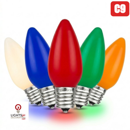 LED C9 SMD Bulb - OPAQUE Smooth MULTI-R/G/B/W/O Opaque- Multi Color — view 1