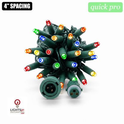 Multicolor QuickPro 5MM LED Light Set - 70 Lights - 4" Spacing - Green Wire Multi Color- 70 Ct - 4"- Green — view 1