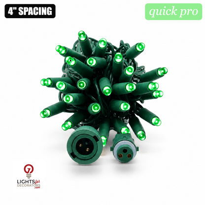 Green QuickPro 5MM LED Light Set - 70 Lights - 4" Spacing - Green Wire Green- 70 Ct - 4"- Green — view 1