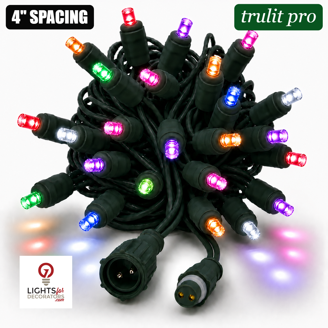 TruLit Pro RGBPW 5MM LED Light Set - 25 Lights - RGB/Pure White - 4" Spacing - Green Wire RGB+Pure White- 25 Ct - 4"- Green — view 1