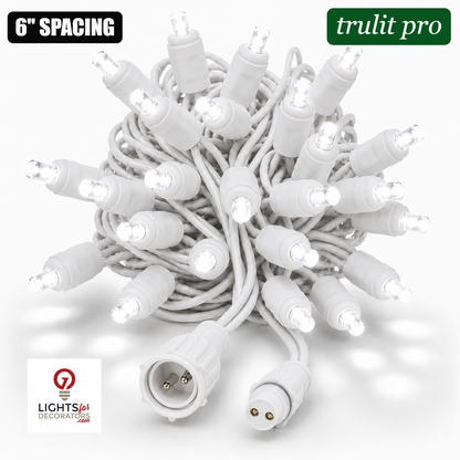 Pure White TruLit Pro 5MM LED Light Set - 50 Lights - 6" Spacing - White Wire Pure White- 50 Ct - 6"- White — view 1