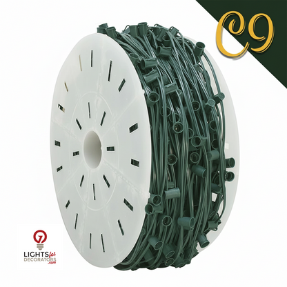 C9 Socket Cord - 500ft spool - 12" Green 12"- 500'- Green — view 1