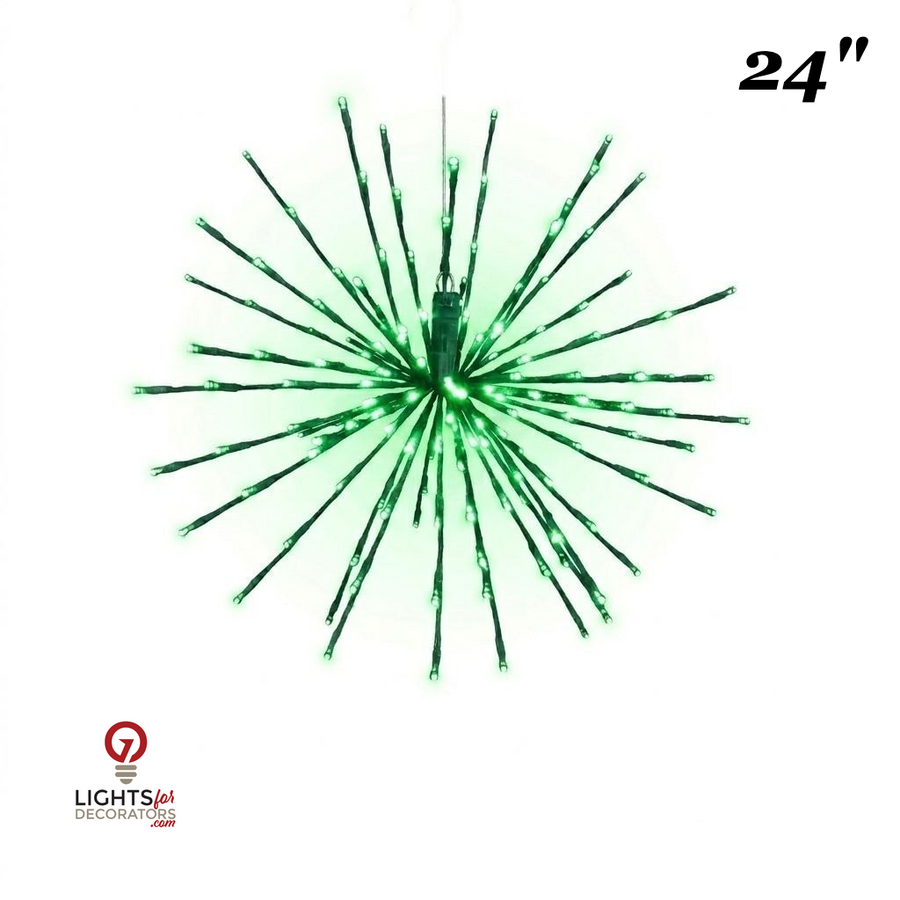 24" Green LED Spritzer - Steady - Green Frame Steady- Green- Green- 24"
