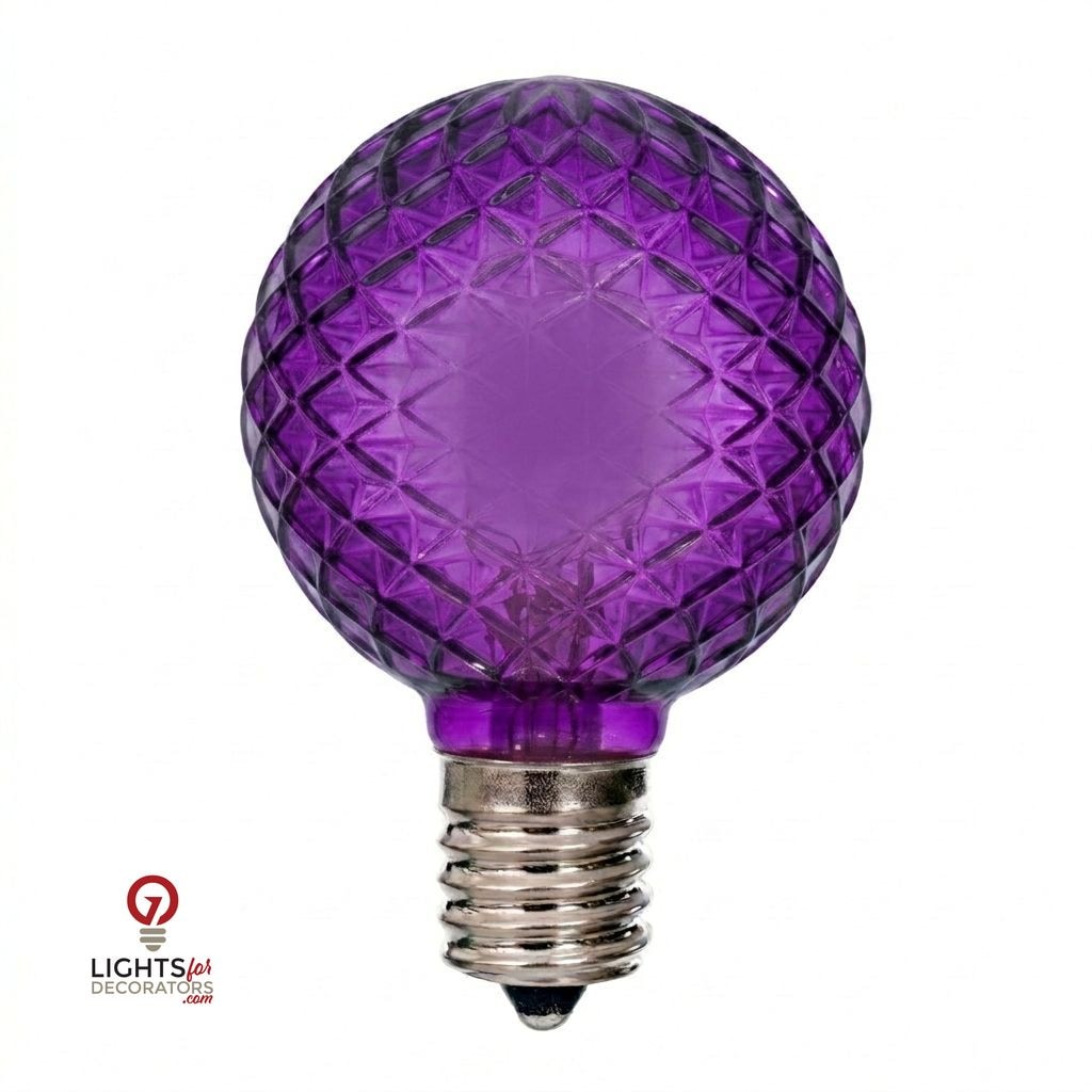 LED G50 Faceted Bulb - PURPLE Purple — view 1