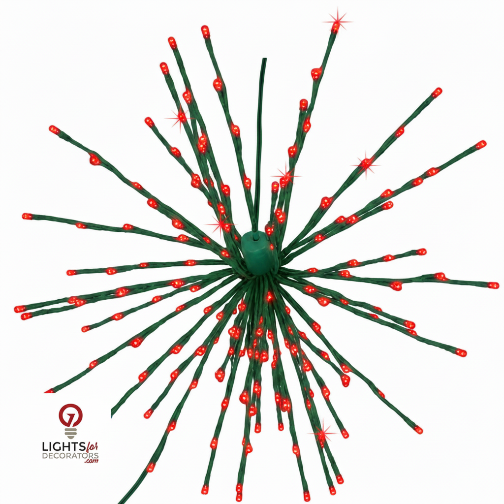 16" Red LED Spritzer - Twinkle - Green Frame — view 1