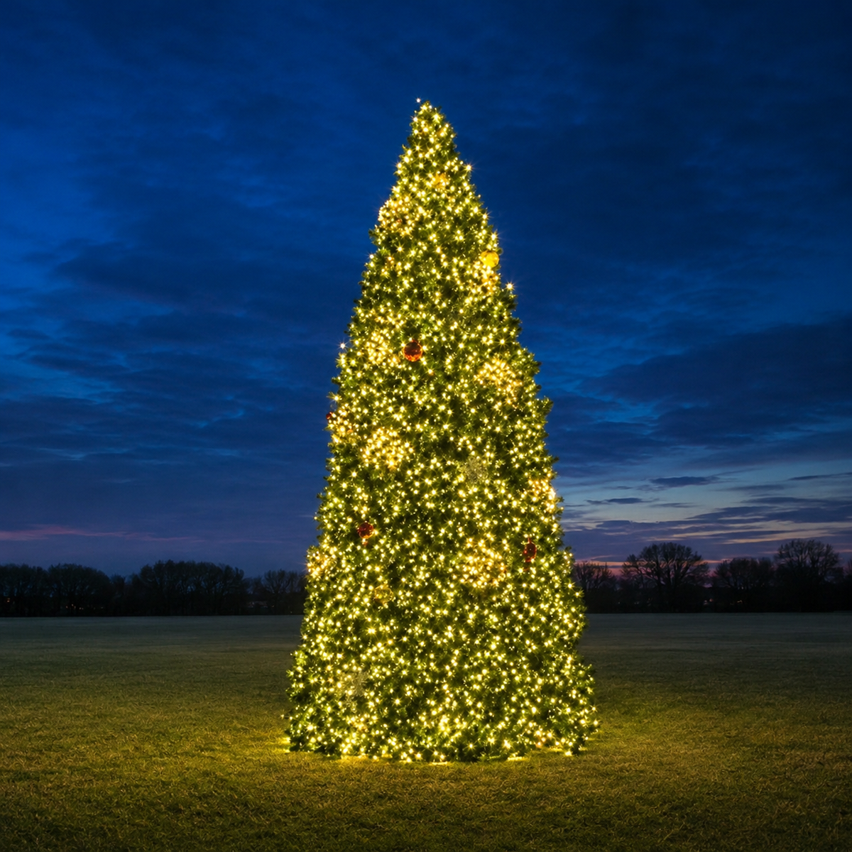 36' Overlit Tower Christmas Tree - Branched Style - 26,550 Warm White Lights — view 2