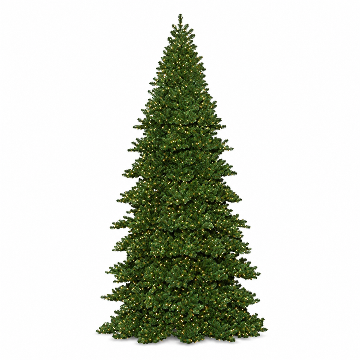 12' Overlit Tower Christmas Tree - Branched Style - 4500 Warm White Lights — view 1