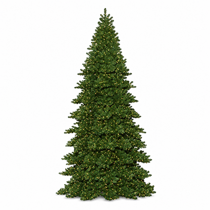 12' Overlit Tower Christmas Tree - Branched Style - 4500 Warm White Lights — view 1