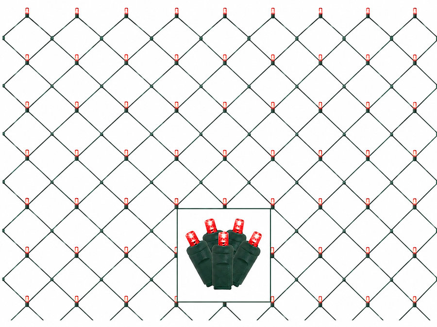Red Commercial 5MM LED Net Light - 120 Lights