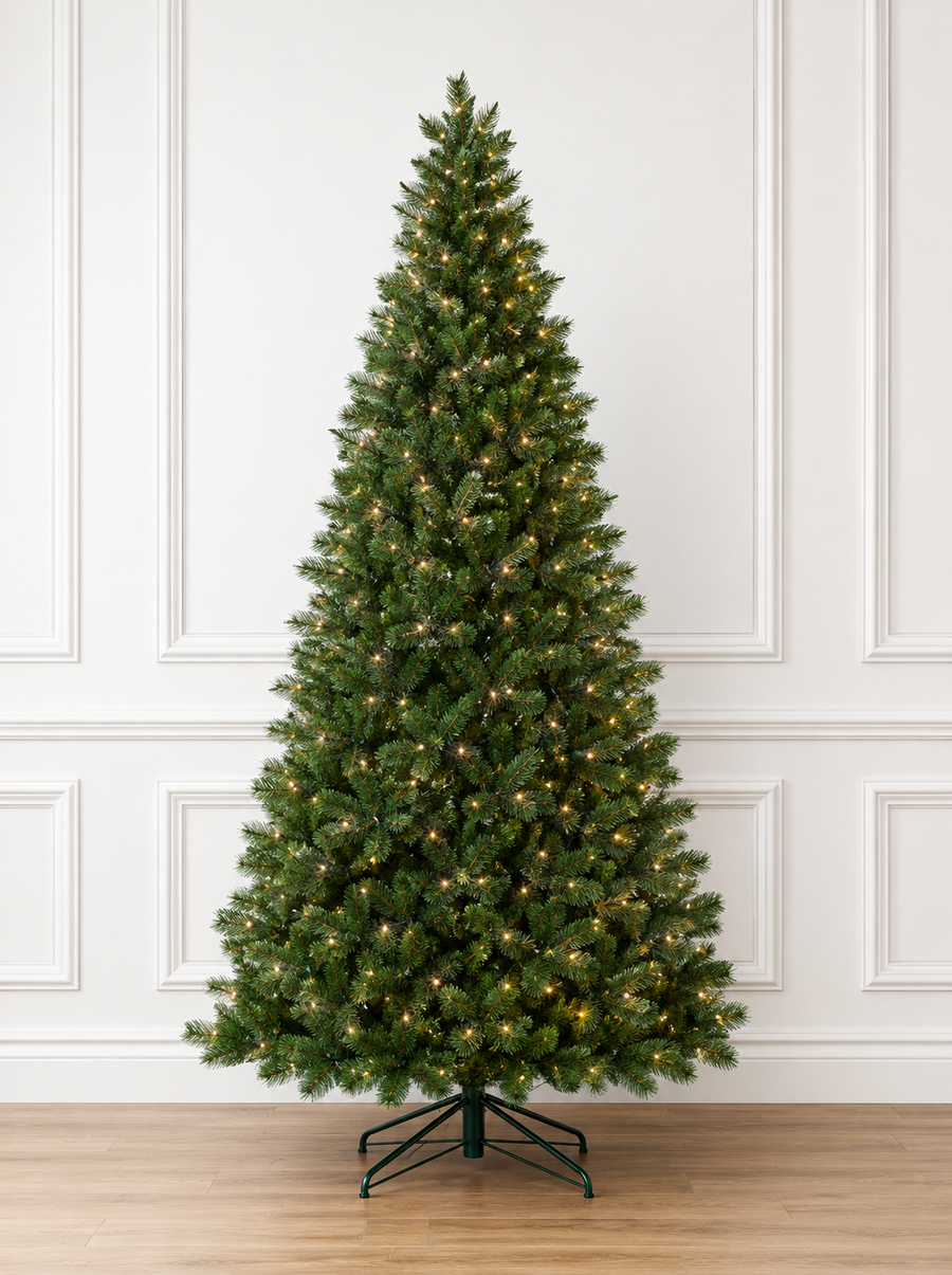 15' x 95" Belgium Mix Commercial Christmas Tree - 3,100 Warm White Lights