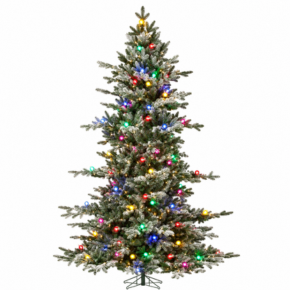 7.5' x 68" Candied Spruce Christmas Tree - 700 Warm White LED Lights + 77 G40 — view 2