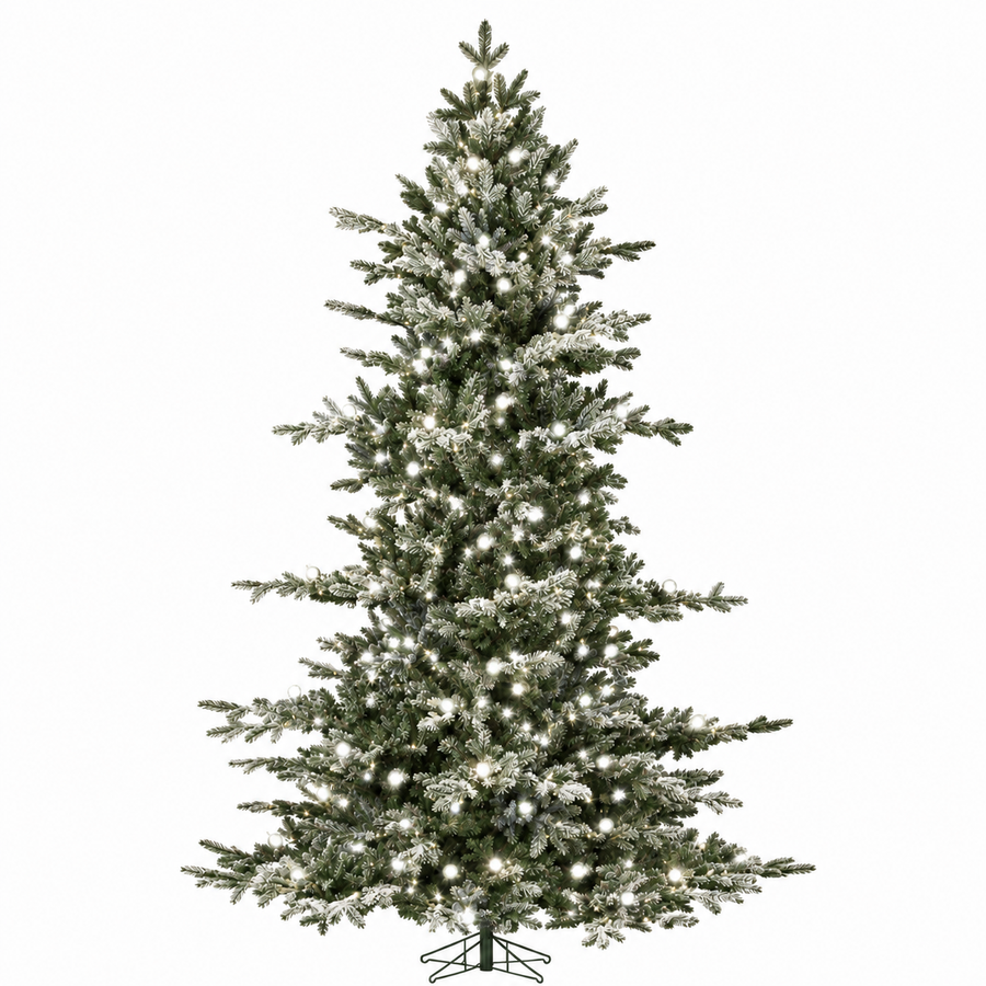 7.5' x 68" Candied Spruce Christmas Tree - 700 Warm White LED Lights + 77 G40