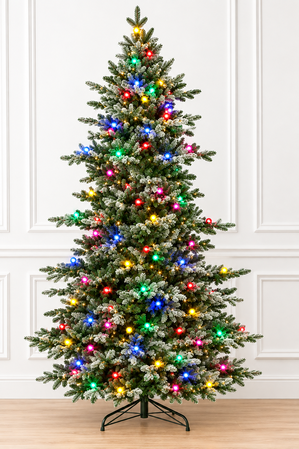7.5' x 68" Candied Spruce Christmas Tree - 700 Warm White LED Lights + 77 G40 — view 6