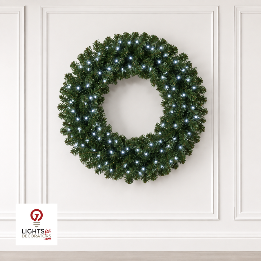 24" Pure White Deluxe Oregon Wreath 24"- Pure White