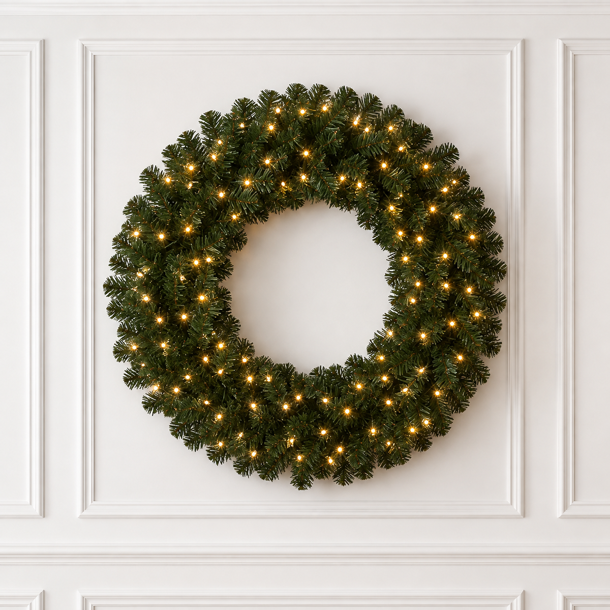 84" Warm White Deluxe Oregon Wreath — view 2