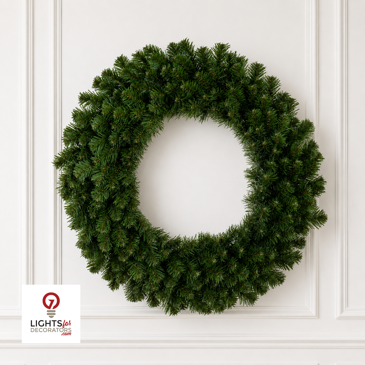 24" Unlit Deluxe Sequoia Fir Wreath — view 2
