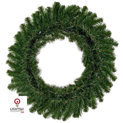 24" Unlit Deluxe Sequoia Fir Wreath — view 3