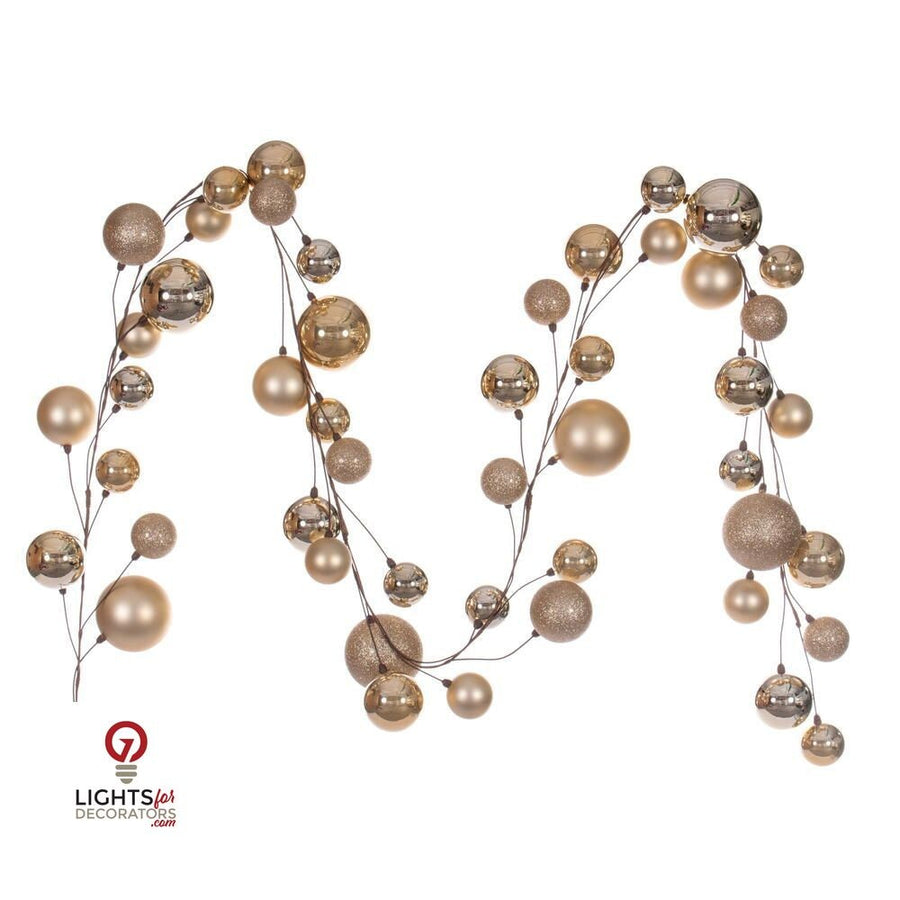 10' Ball Branch Garland - Champagne