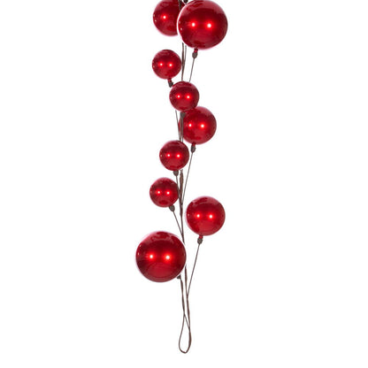 10' Ball Branch Garland - Red — view 3