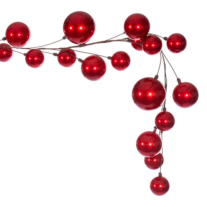 10' Ball Branch Garland - Red — view 4