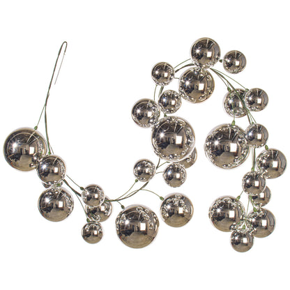 6' Ball Branch Garland - Silver — view 1