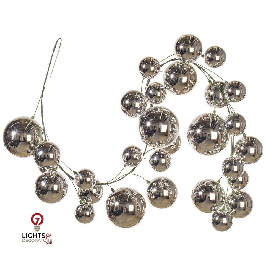 6' Ball Branch Garland - Silver Silver