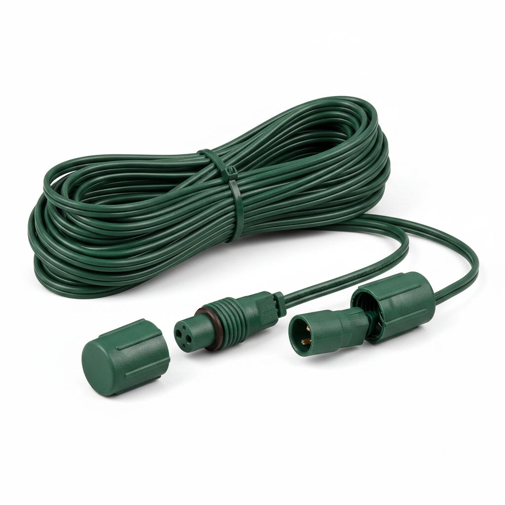 20' Green FestivePro Coaxial Extension — view 1