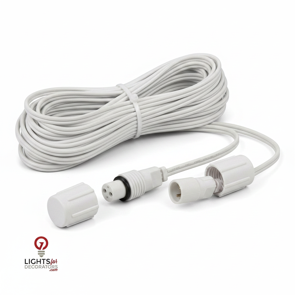 20' White FestivePro Coaxial Extension — view 1