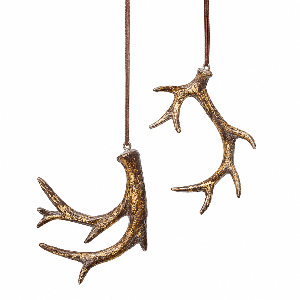 5" Resin Deer Antler Ornament - Set of 2 — view 1