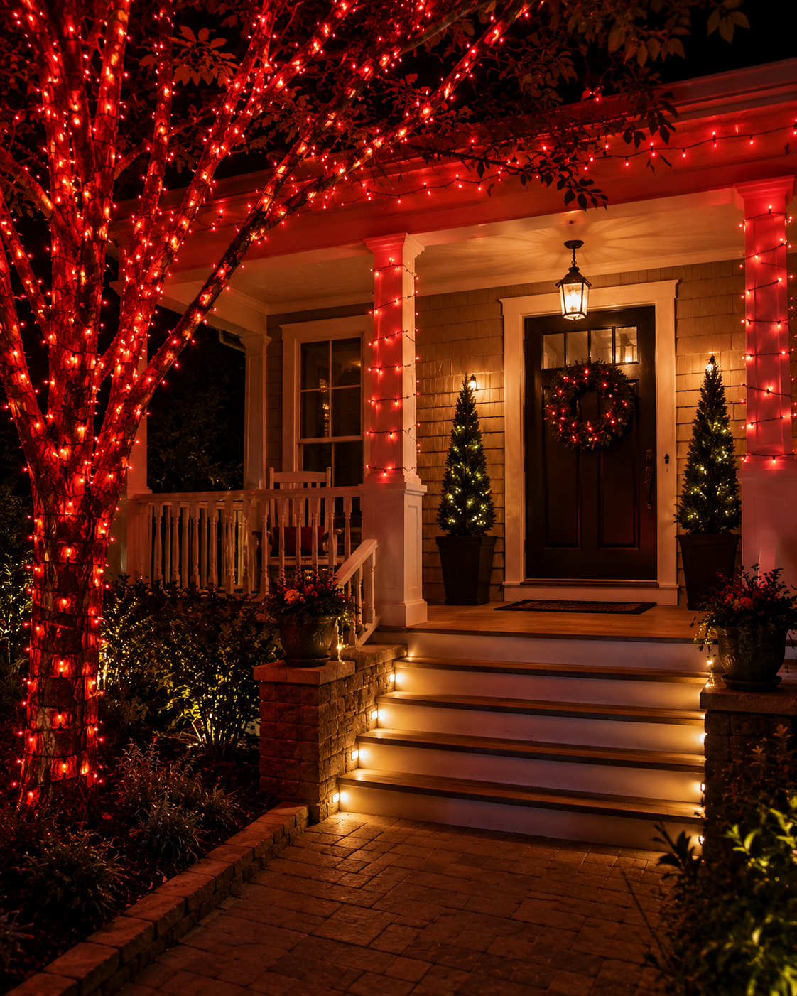 Red 5MM Cluster LED Light Set - 500 Lights - 12.3' - Green Wire — view 3