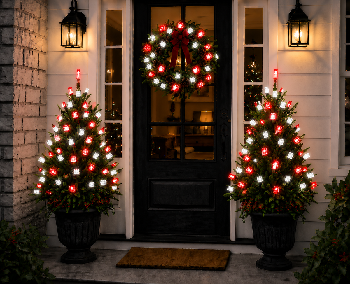 5MM 50L Light Set BALLED - 6" Green Cord - CANDY CANE — view 2