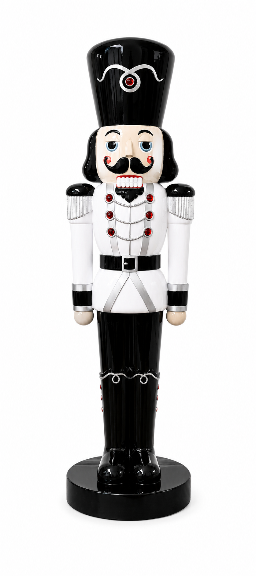 6' Jeweled Nutcracker Resin Display - Black / White — view 1