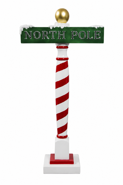 35" North Pole Sign Resin Display — view 1
