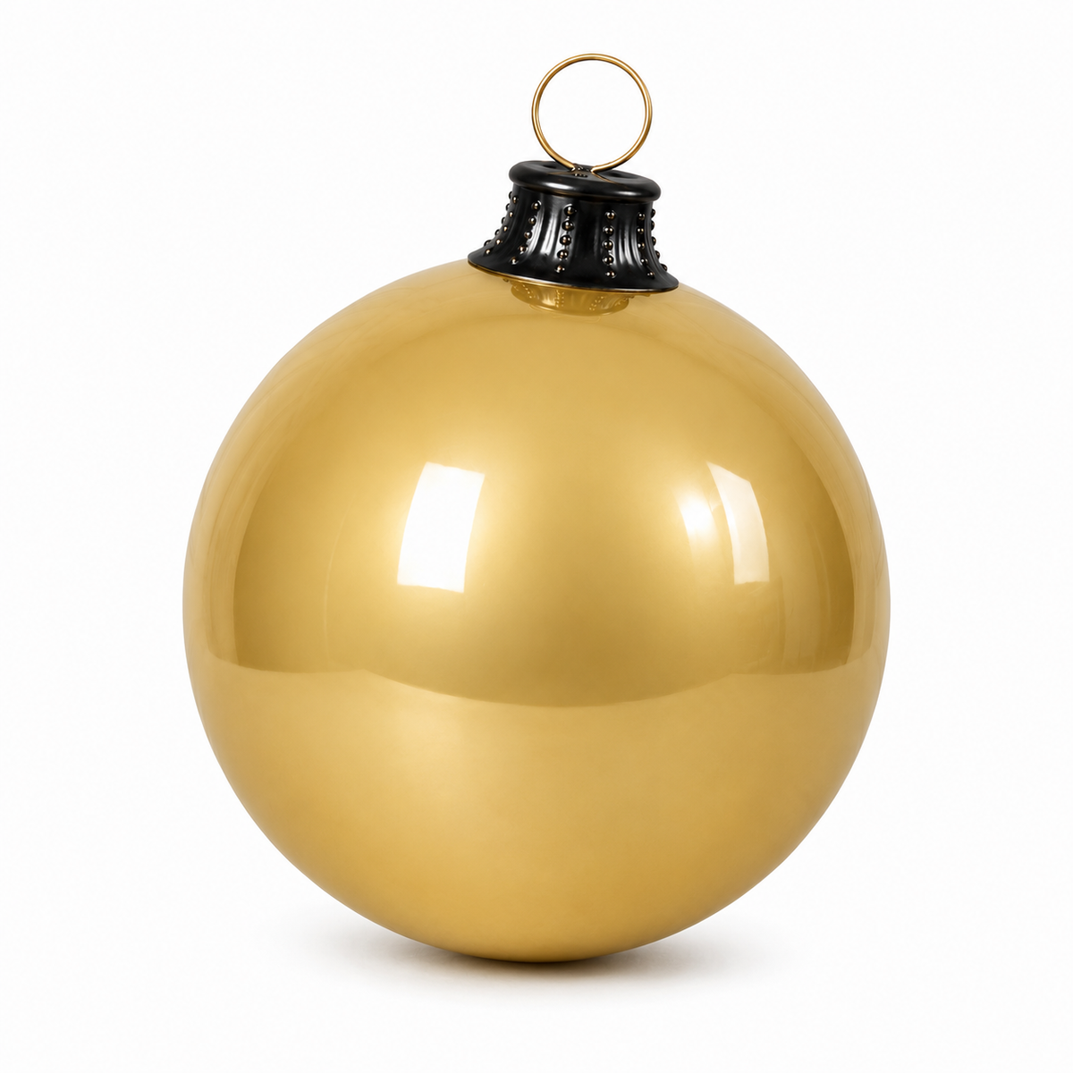 44" Ornament Ball with Metal Stand Resin Display, Gold — view 1