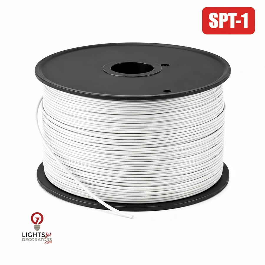 500' White Wire (18AWG) - No sockets White- 500'