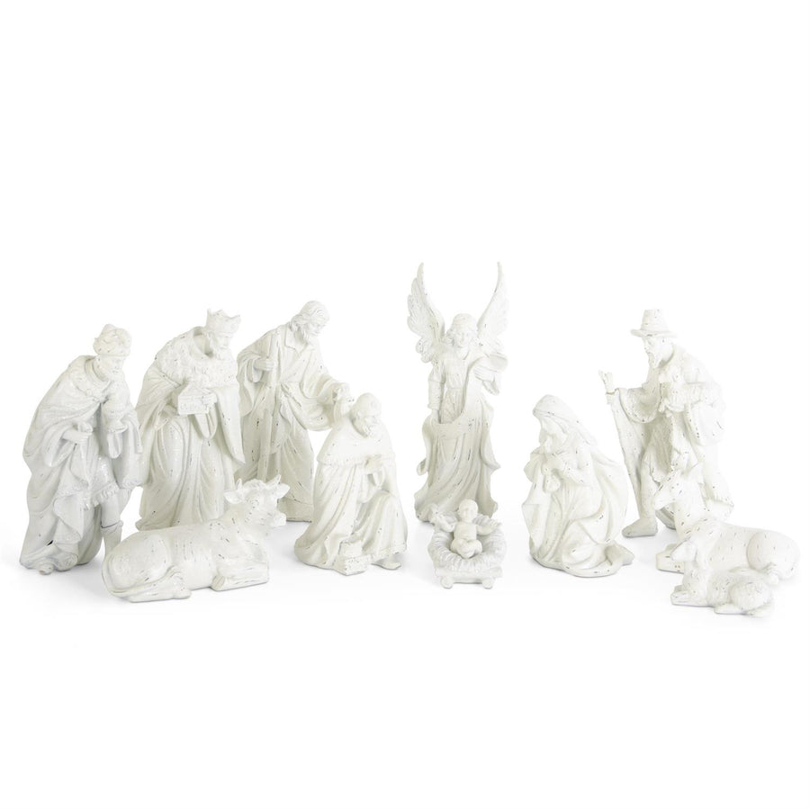 White Sugared Nativity Set - 9" - Set of 12